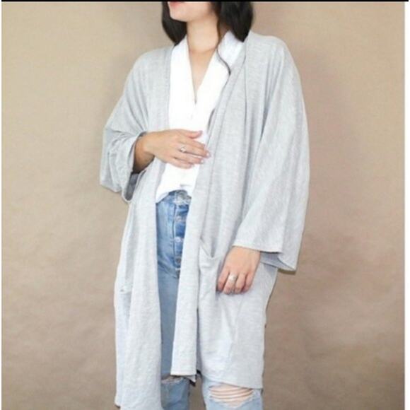 NWT Donni by Anthropologie Ribbed Open Cardigan Coatigan Sweater Jacket - Picture 1 of 14